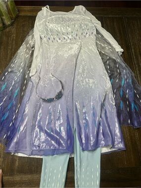 Disney brand Frozen 2 Elsa costume with headband size 5/6